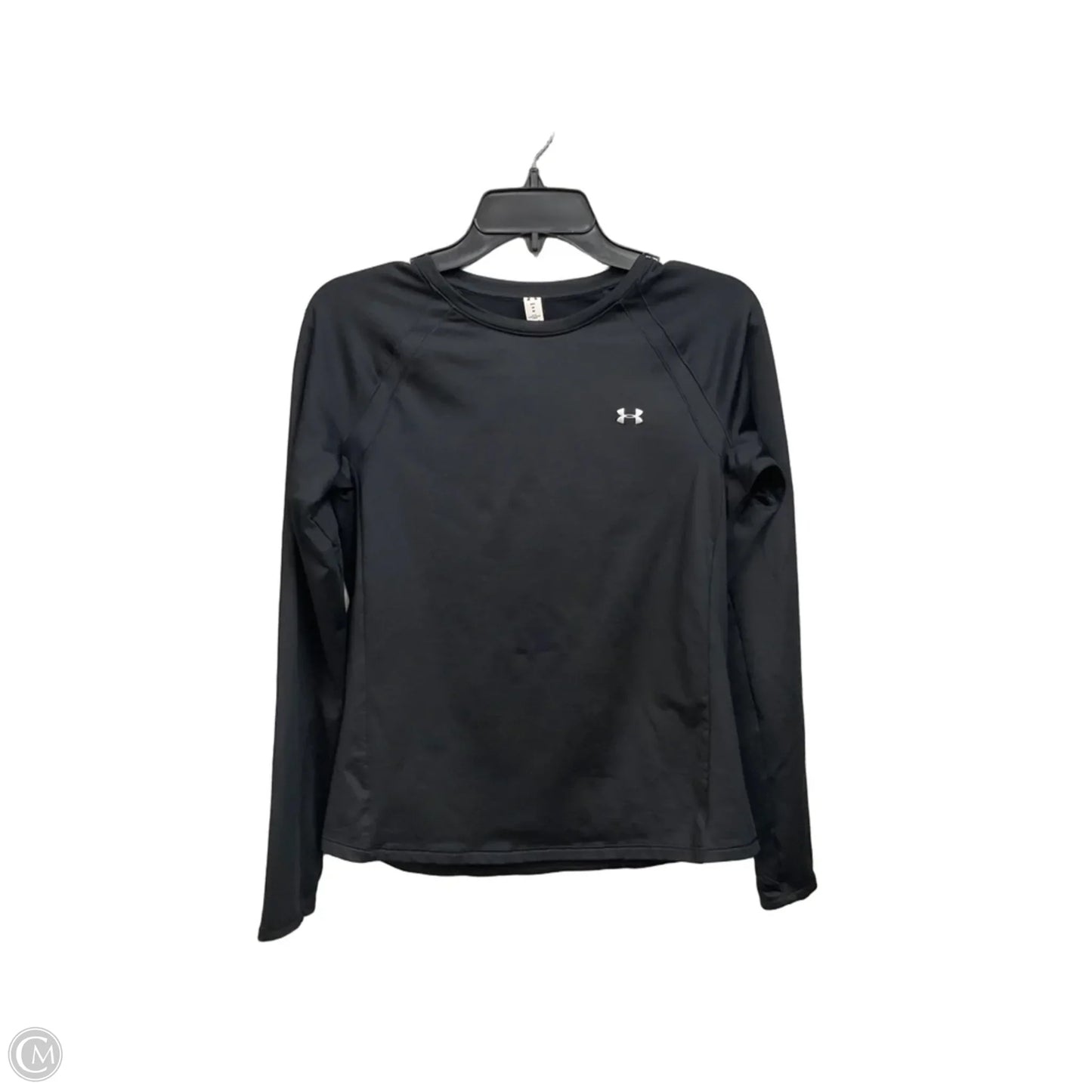 Athletic Top Long Sleeve Crewneck By Under Armour In Black, Size: M