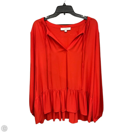 Top Long Sleeve By Loft In Orange, Size: Xxl