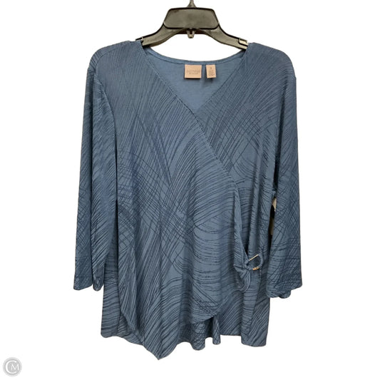 Top Long Sleeve By Chicos In Blue, Size: Xl