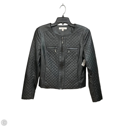 Jacket Leather By Ellen Tracy In Black, Size: S