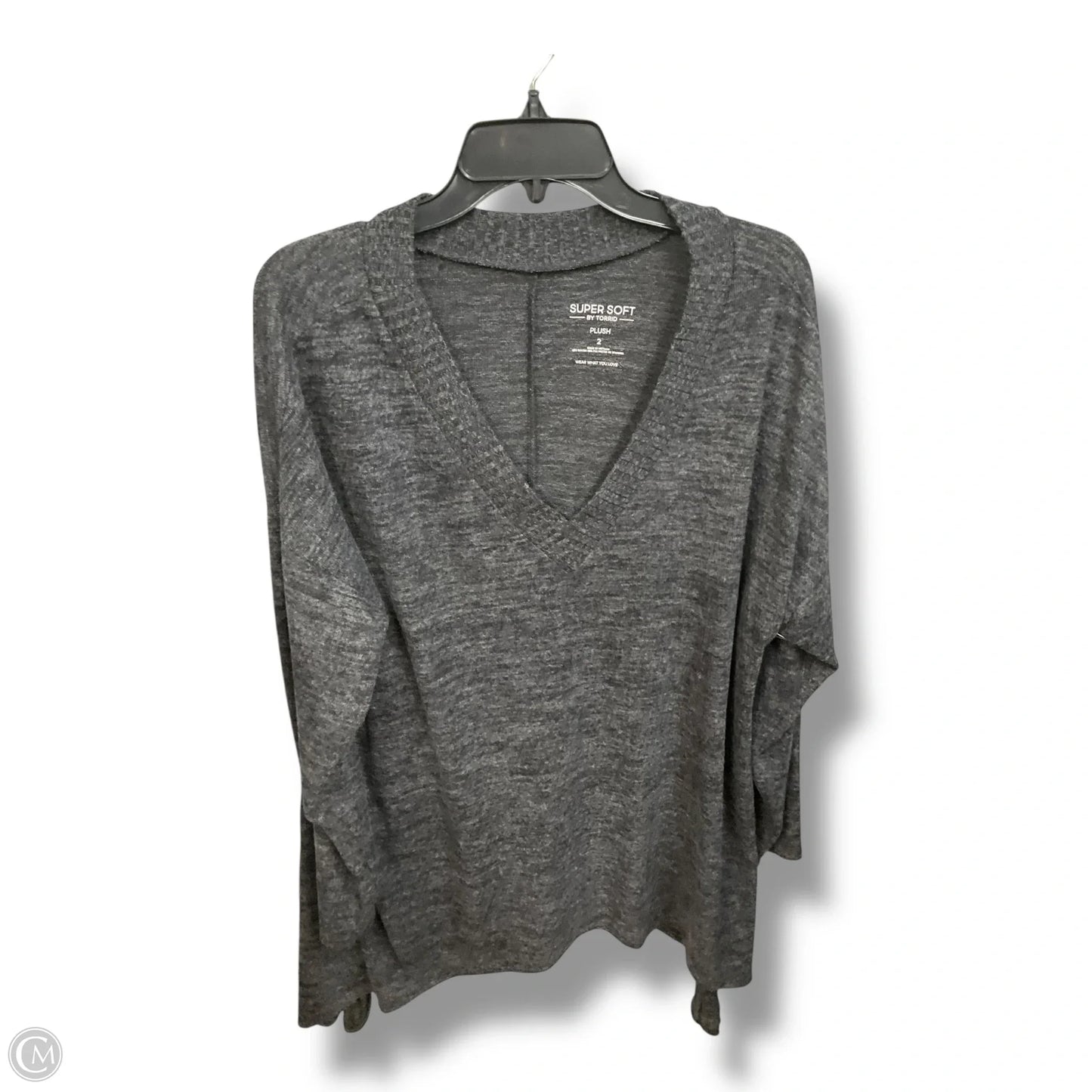 Top Long Sleeve By Torrid In Grey, Size: 2x