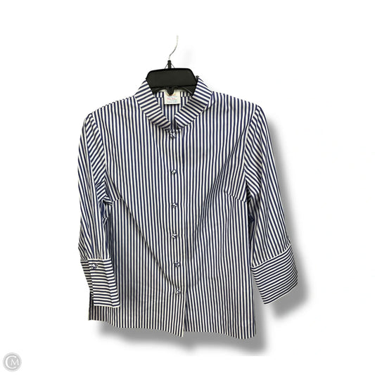Blouse Long Sleeve By Gretchen Scott In Striped Pattern, Size: S