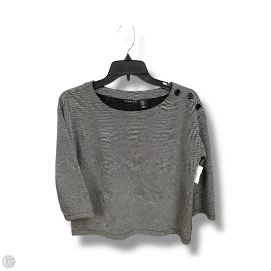 Top 3/4 Sleeve By Tahari In Black & White, Size: M