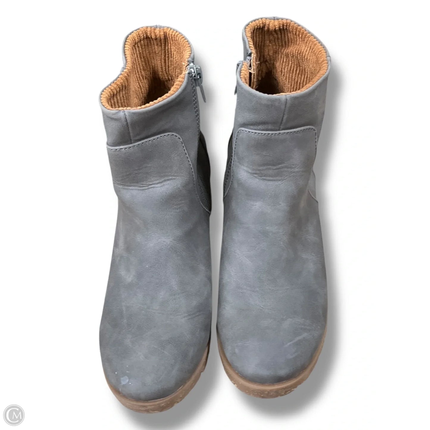 Boots Ankle Heels By Korks In Grey, Size: 8