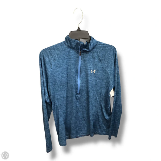 Athletic Top Long Sleeve Collar By Under Armour In Blue, Size: Xl