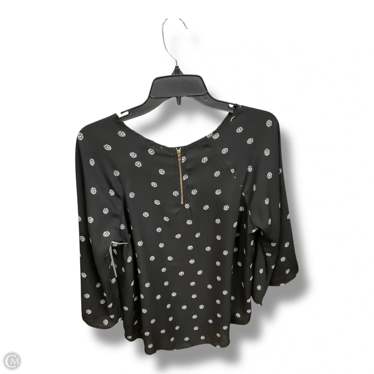 Blouse 3/4 Sleeve By Paparazzi In Black & White, Size: M