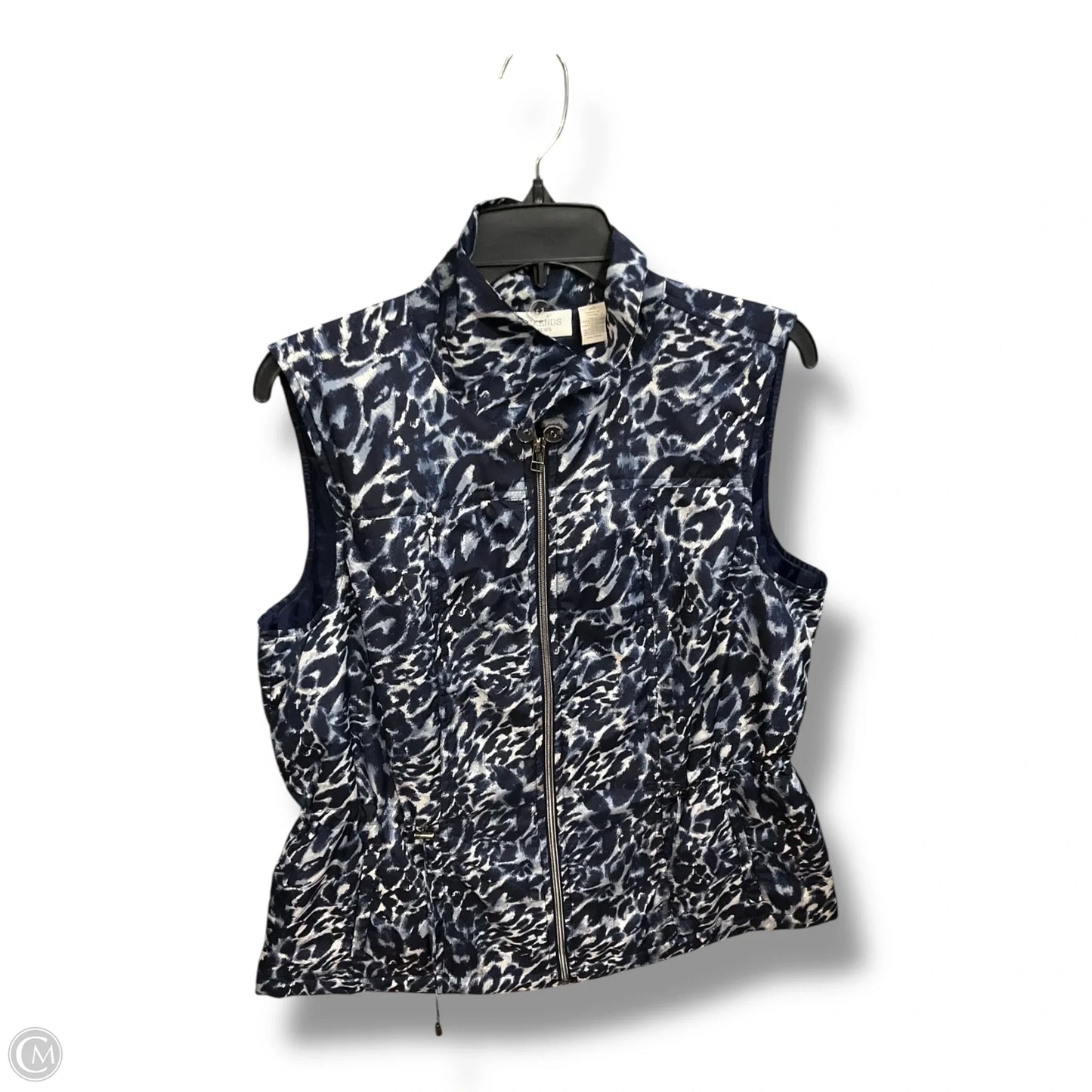 Vest Faux Fur & Sherpa By Chicos In Blue, Size: L