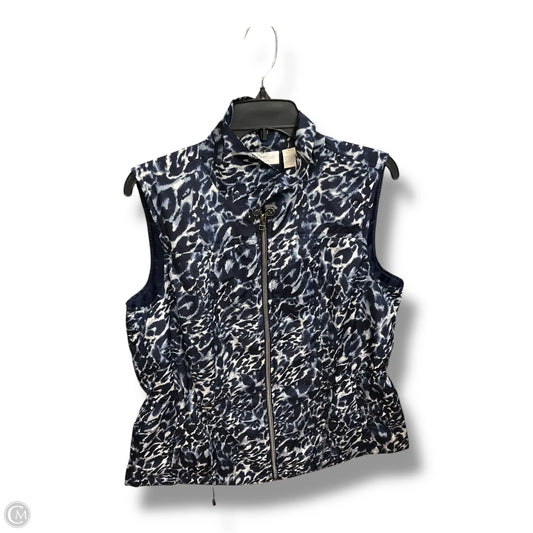 Vest Faux Fur & Sherpa By Chicos In Blue, Size: L