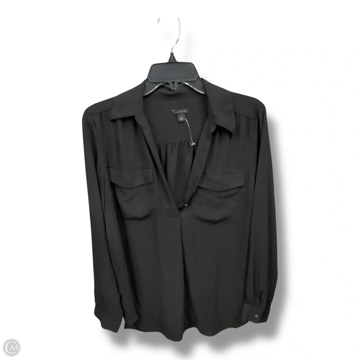 Blouse Long Sleeve By Ann Taylor In Black, Size: M