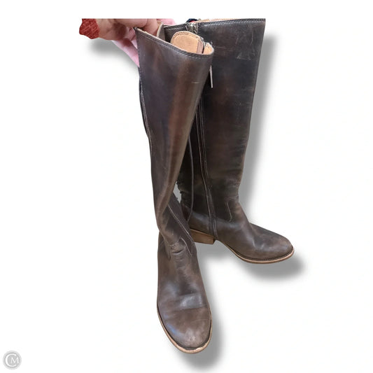 Boots Knee Heels By Sofft In Brown, Size: 7