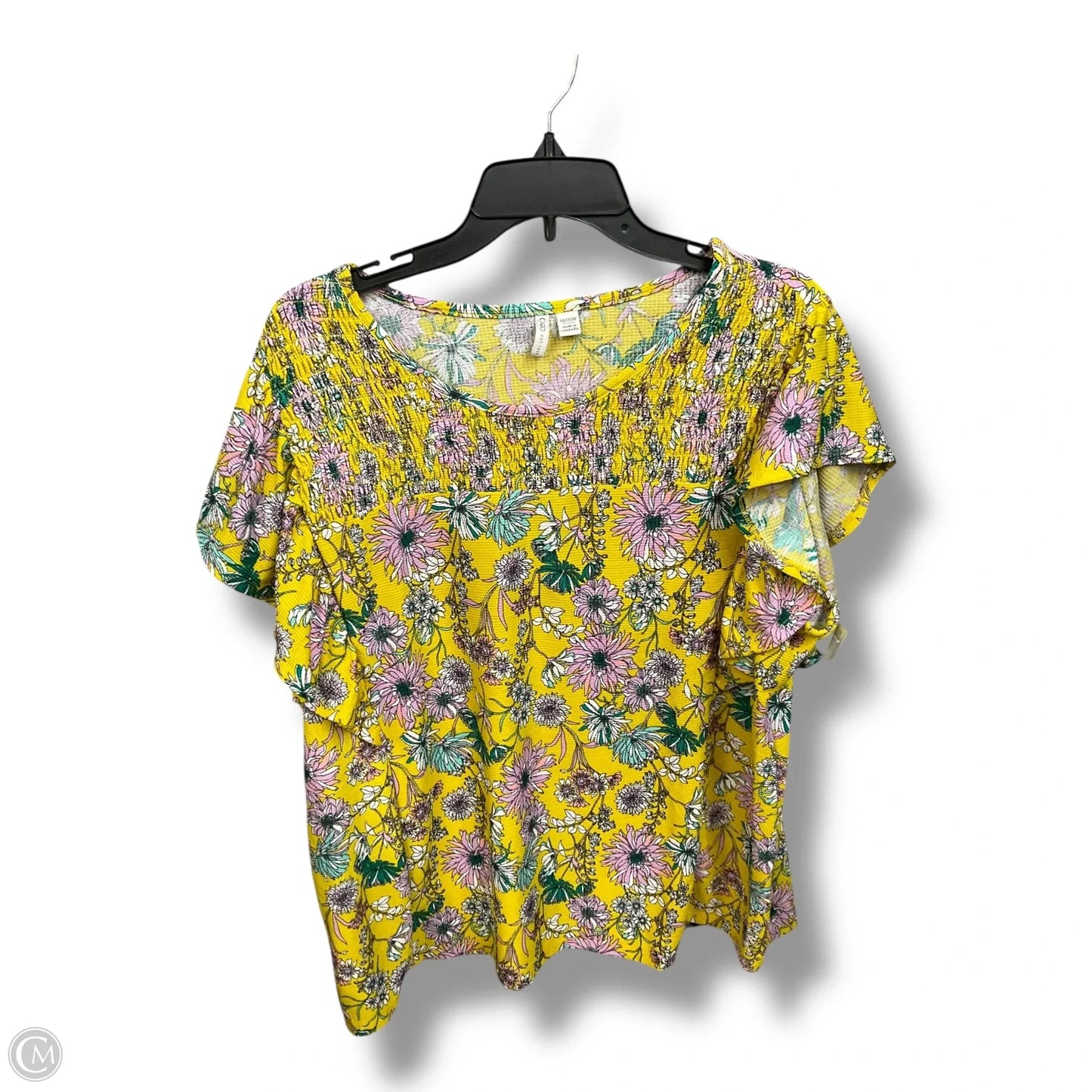 Top Short Sleeve By Cato In Floral Print, Size: 2x