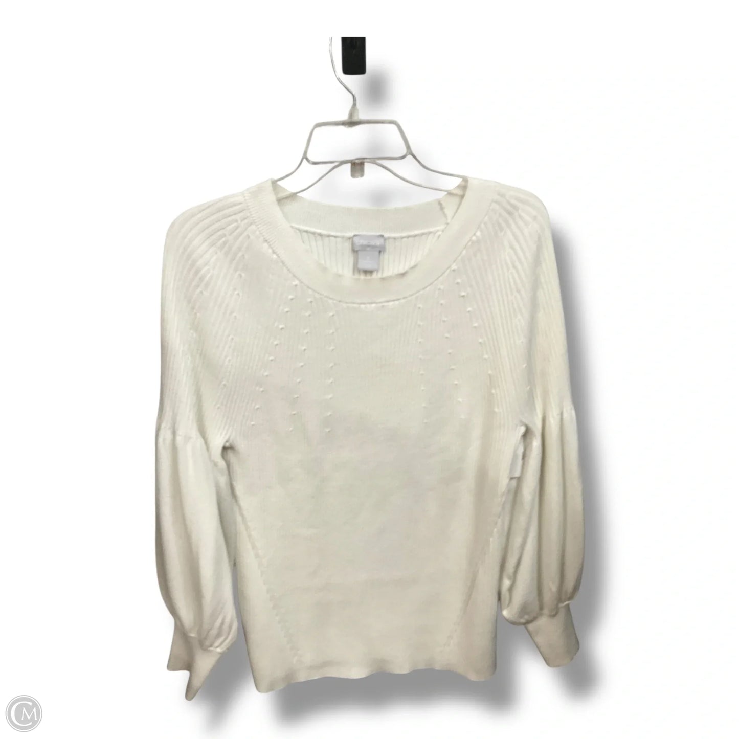 Top Long Sleeve By Chicos In White, Size: Xl