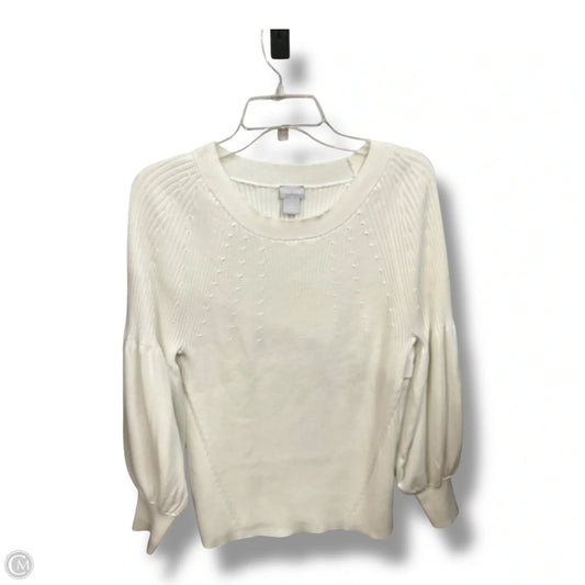 Top Long Sleeve By Chicos In White, Size: Xl