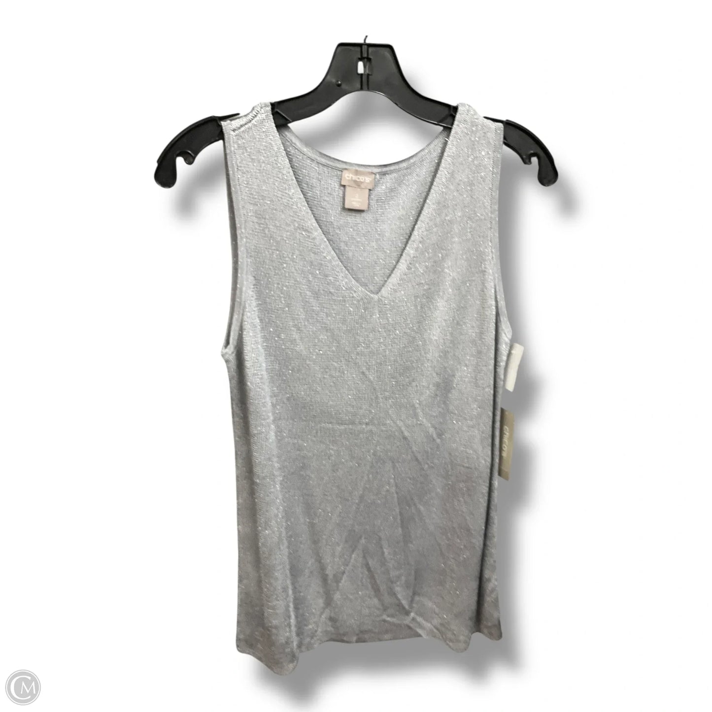 Top Sleeveless By Chicos In Grey, Size: L