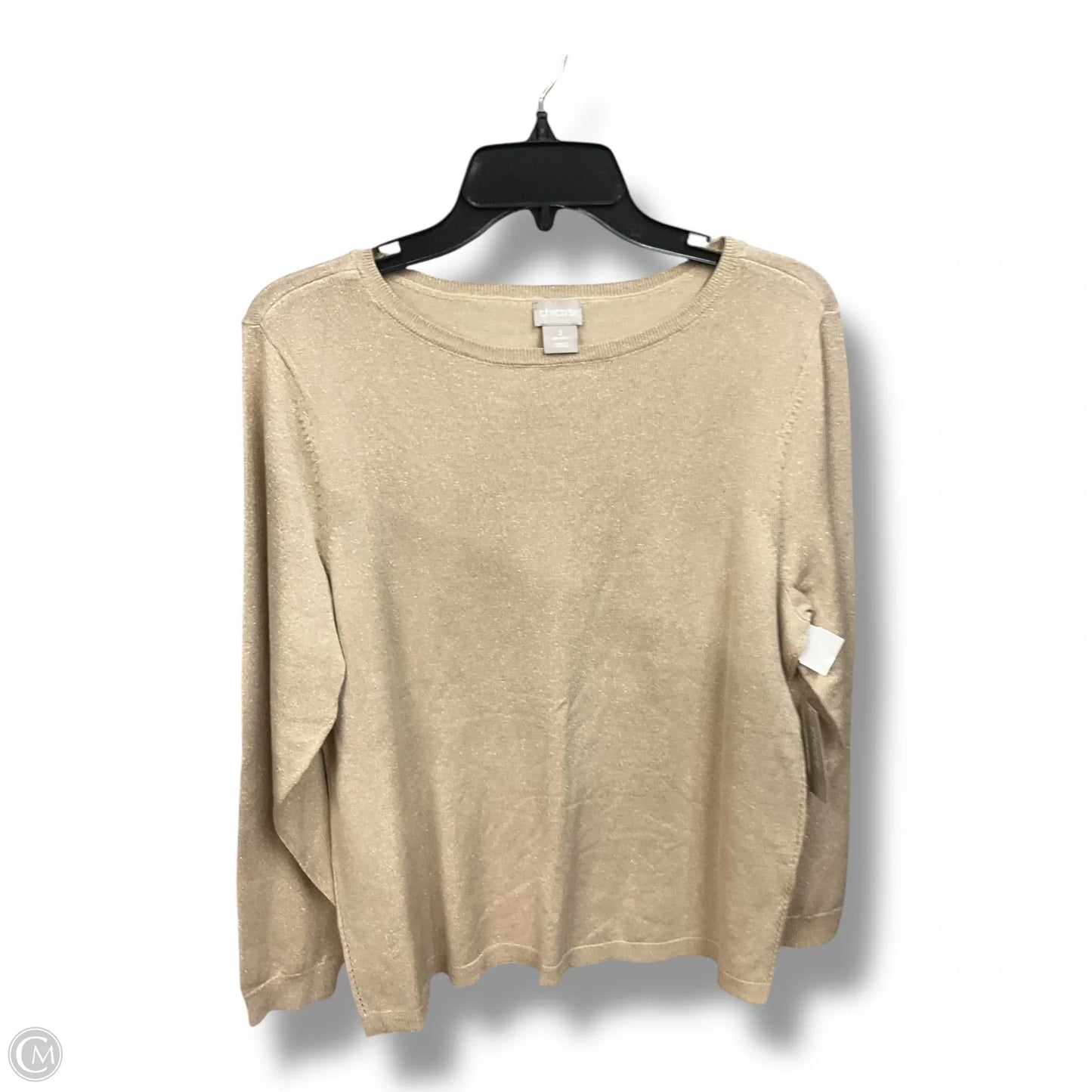 Top Long Sleeve By Chicos In Tan, Size: L