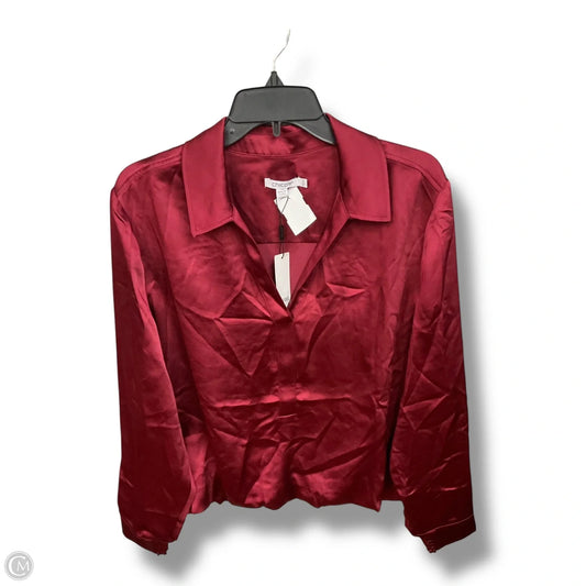 Blouse Long Sleeve By Chicos In Maroon, Size: L