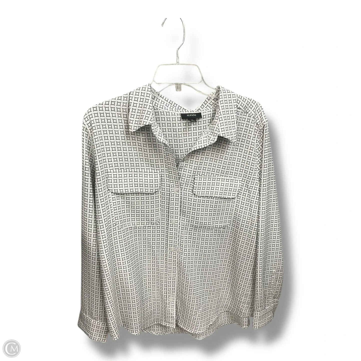 Blouse Long Sleeve By Alfani In Black & White, Size: Xl