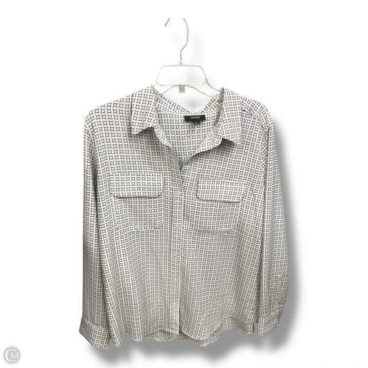 Blouse Long Sleeve By Alfani In Black & White, Size: Xl