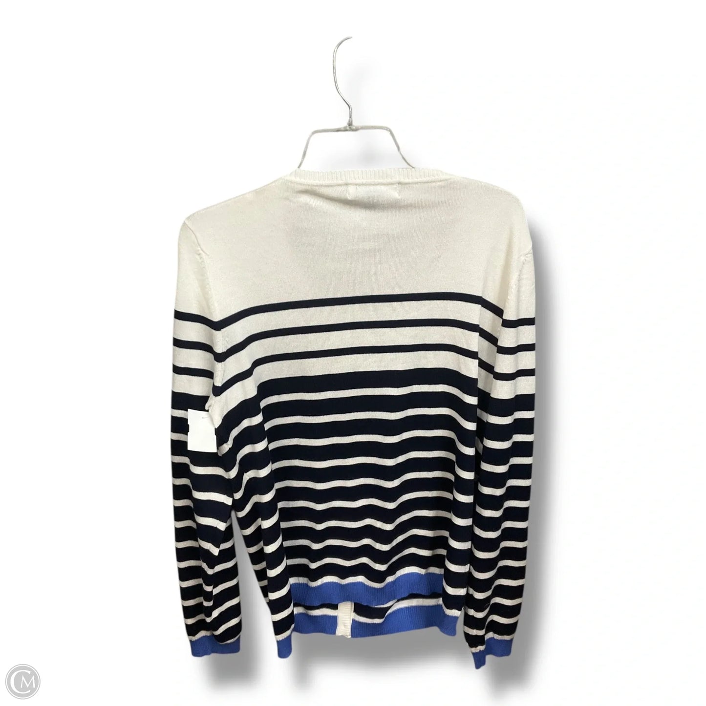 Cardigan By Karen Scott In Blue & White, Size: Xl