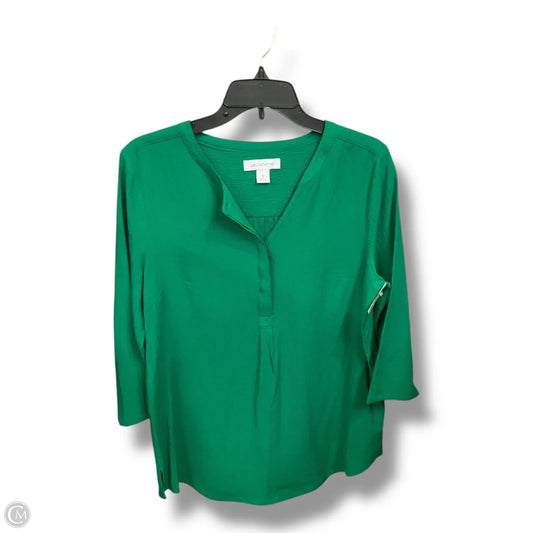 Top 3/4 Sleeve By Liz Claiborne In Green, Size: M