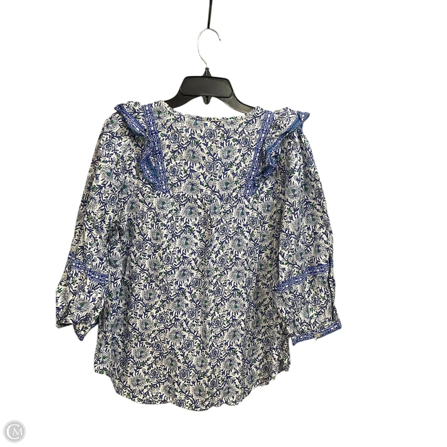 Top 3/4 Sleeve By Loft In Blue, Size: L