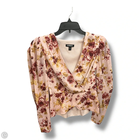 Top Long Sleeve By Express In Pink, Size: S