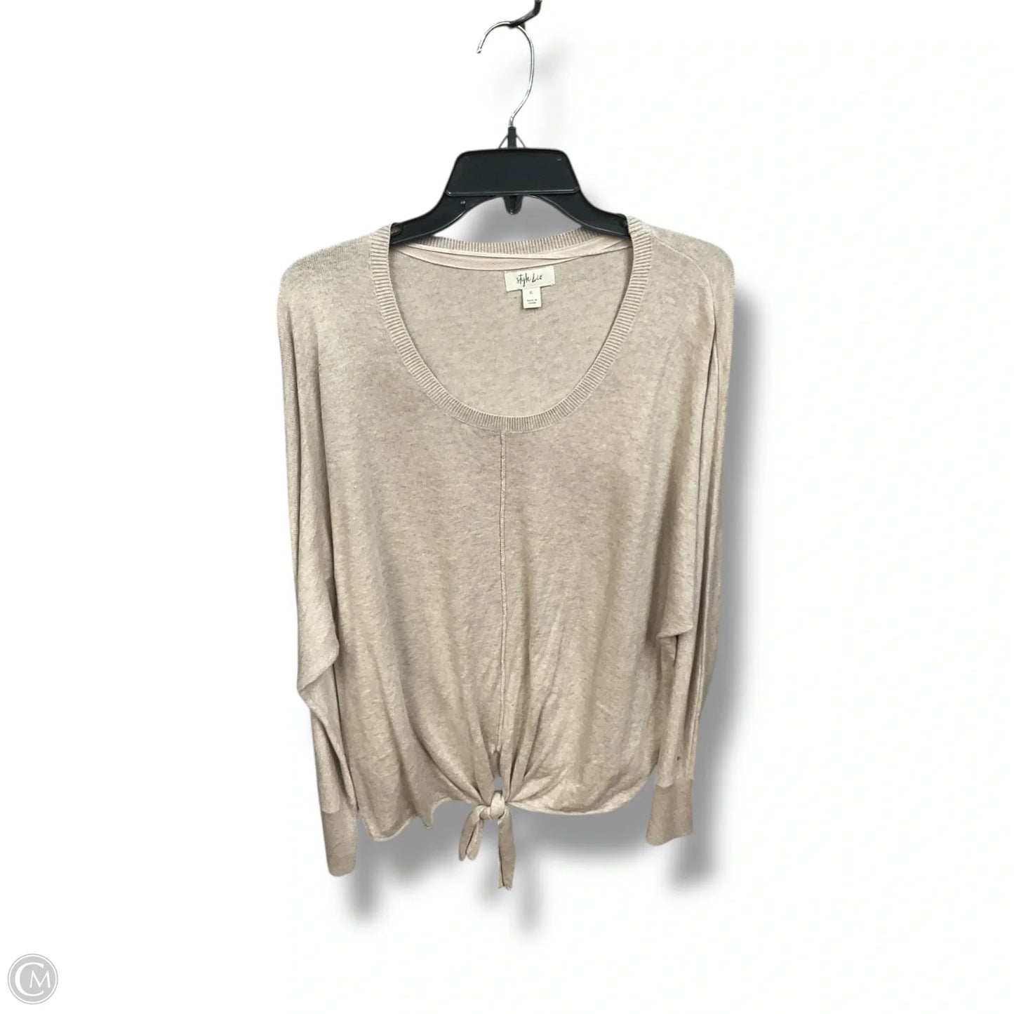 Top Long Sleeve By Style And Company In Tan, Size: Xl