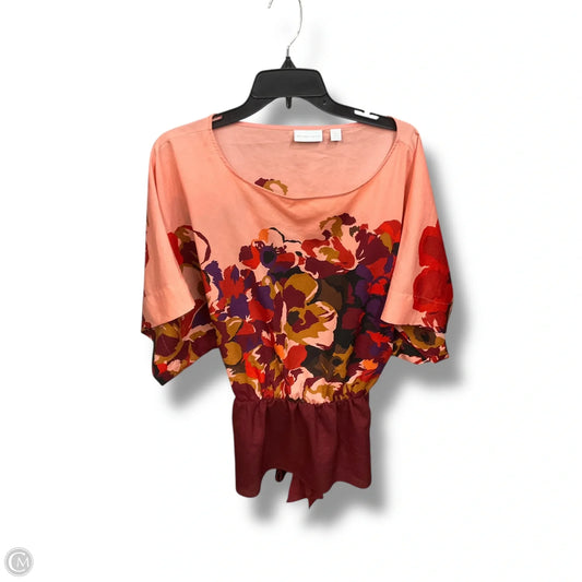 Top Short Sleeve By New York And Co In Floral Print, Size: Xl