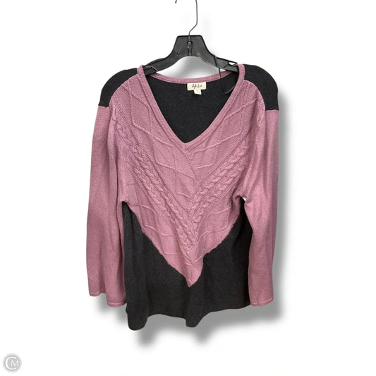 Top Long Sleeve By Style And Company In Grey & Purple, Size: Xxl