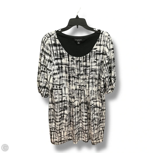 Dress Casual Midi By Perceptions In Black & White, Size: Xxl