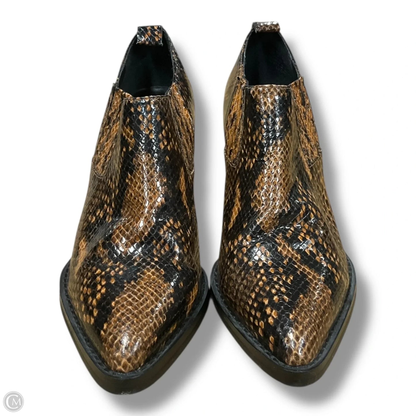 Boots Ankle Heels By Bleecker & Bond In Snakeskin Print, Size: 6