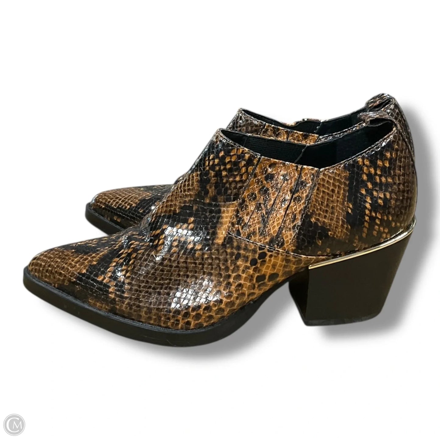 Boots Ankle Heels By Bleecker & Bond In Snakeskin Print, Size: 6