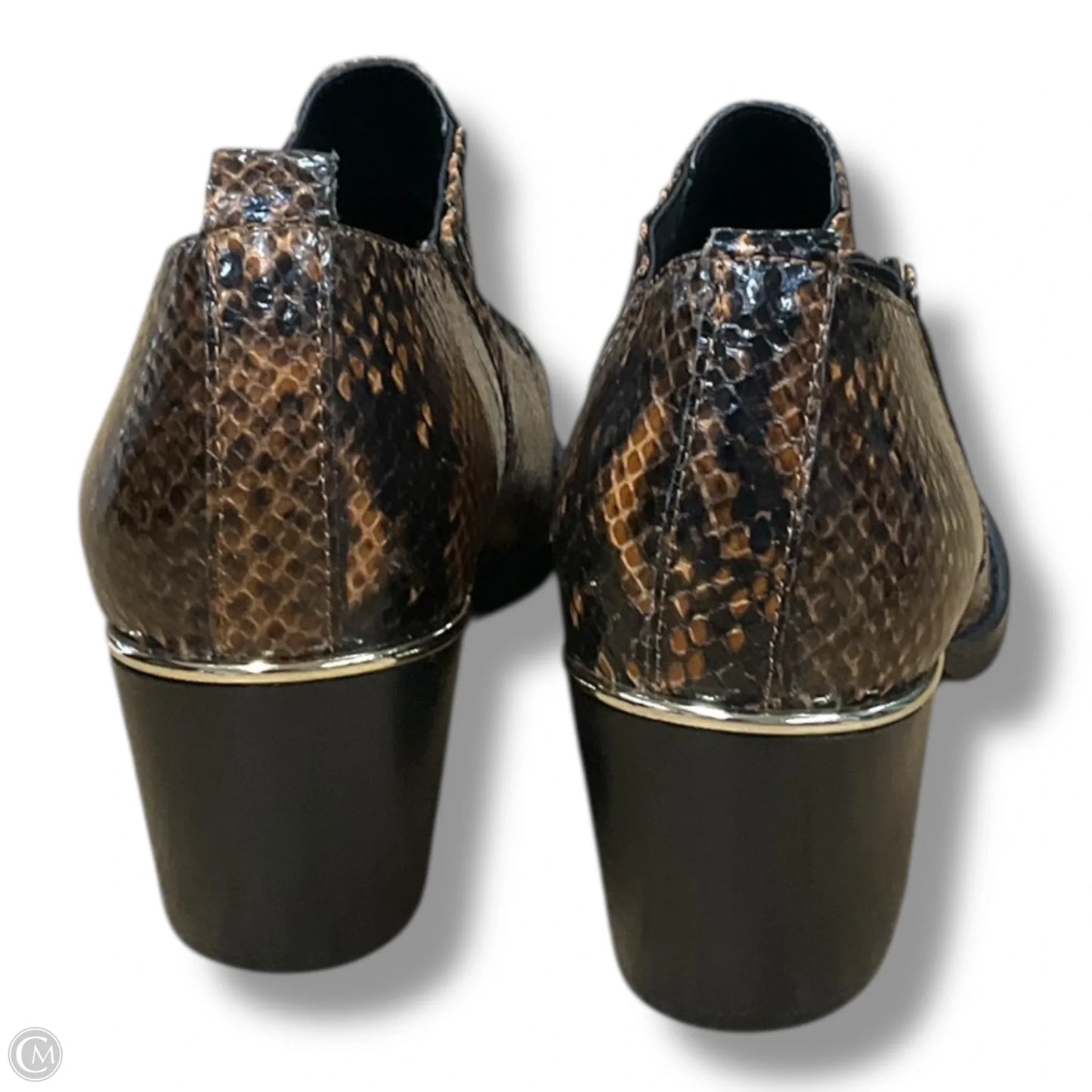 Boots Ankle Heels By Bleecker & Bond In Snakeskin Print, Size: 6