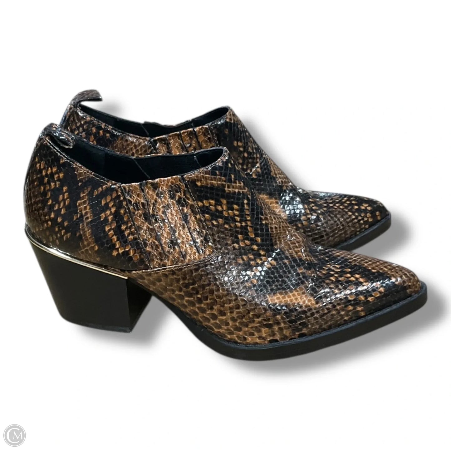 Boots Ankle Heels By Bleecker & Bond In Snakeskin Print, Size: 6