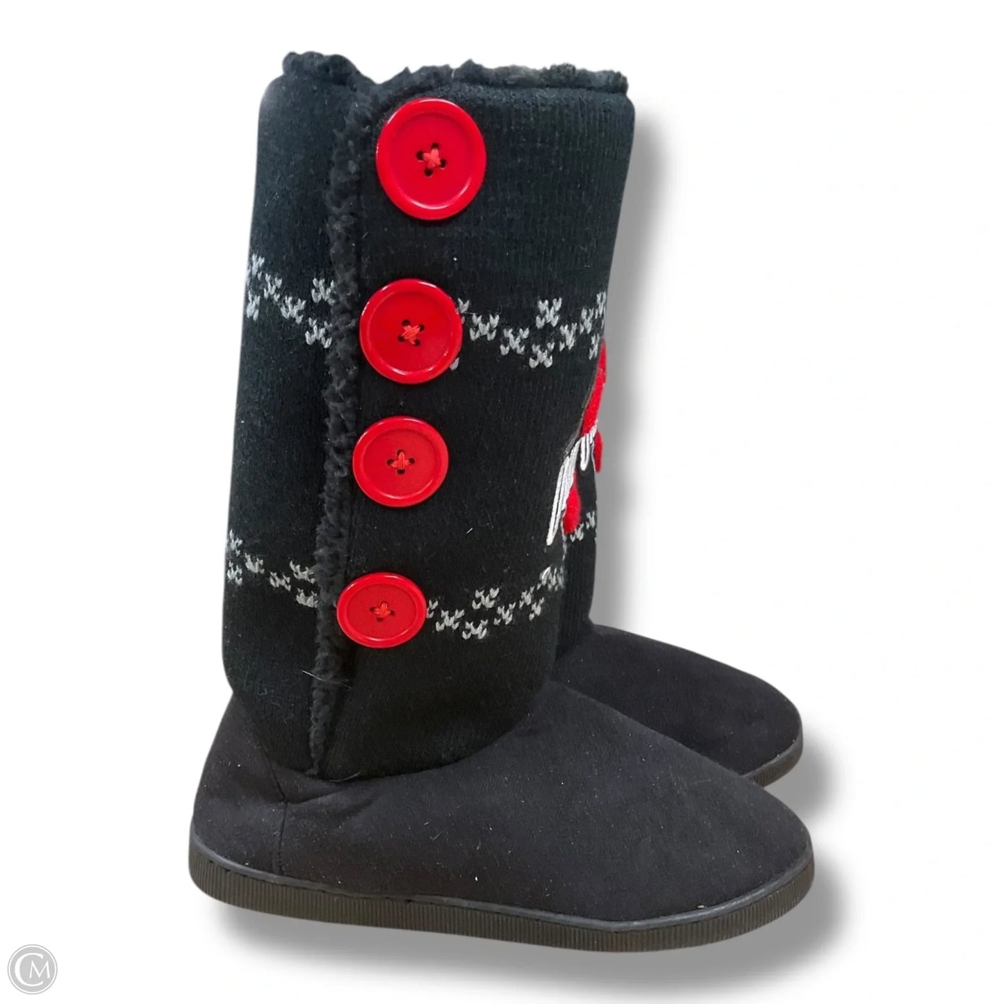 Boots Mid-calf Flats By Clothes Mentor In Black, Size: 7