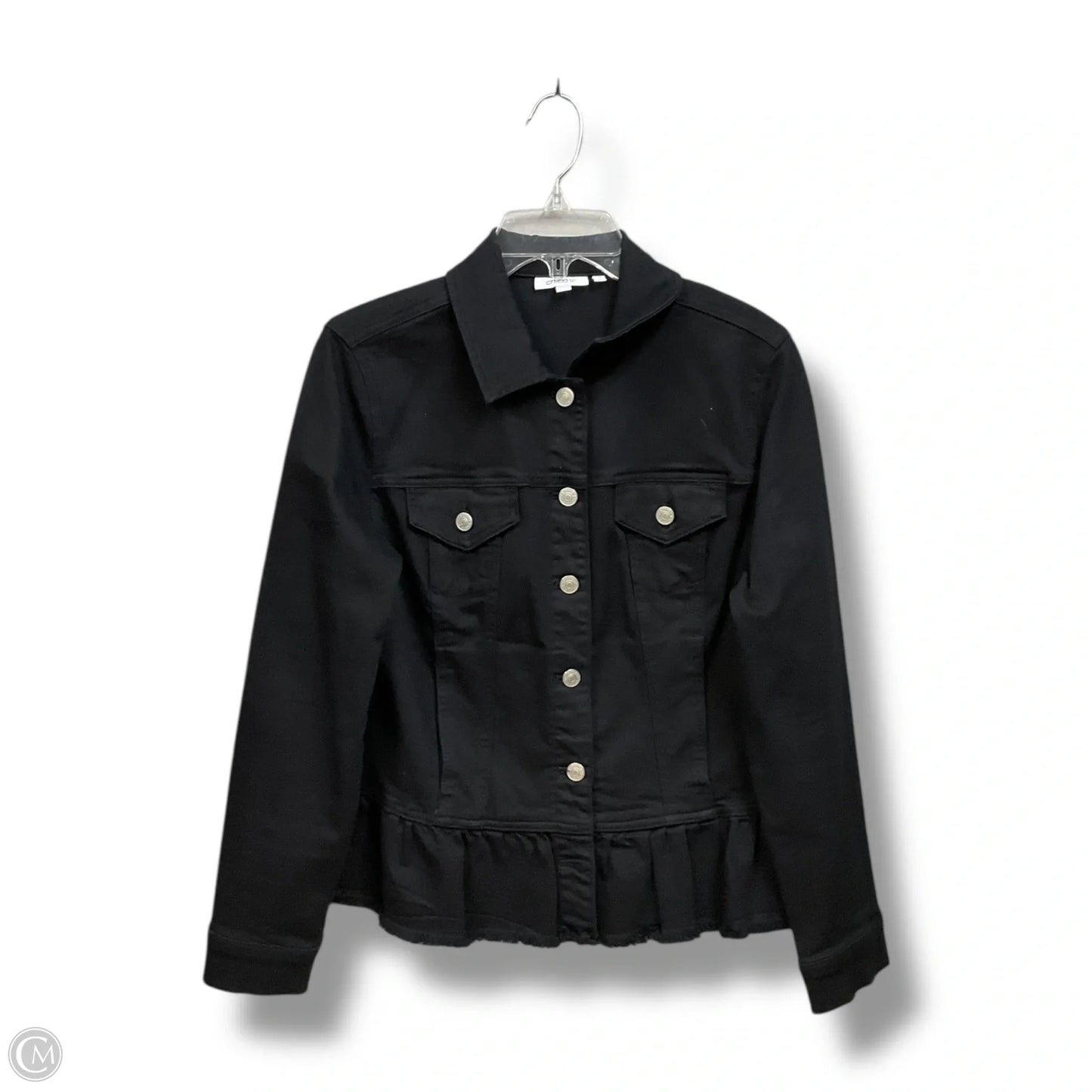 Jacket Denim By Chicos In Black, Size: M