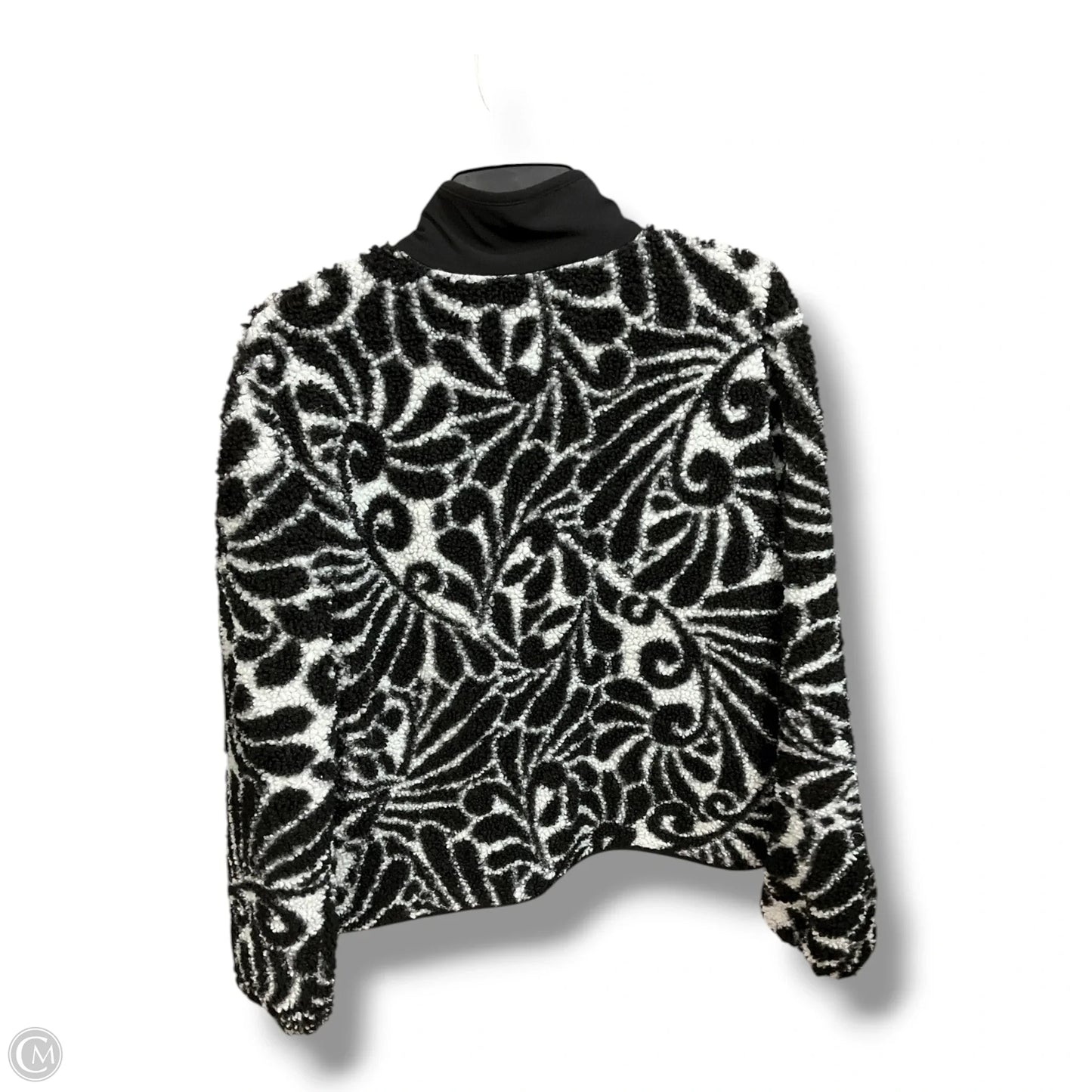 Jacket Faux Fur & Sherpa By Liz Claiborne In Black & White, Size: M