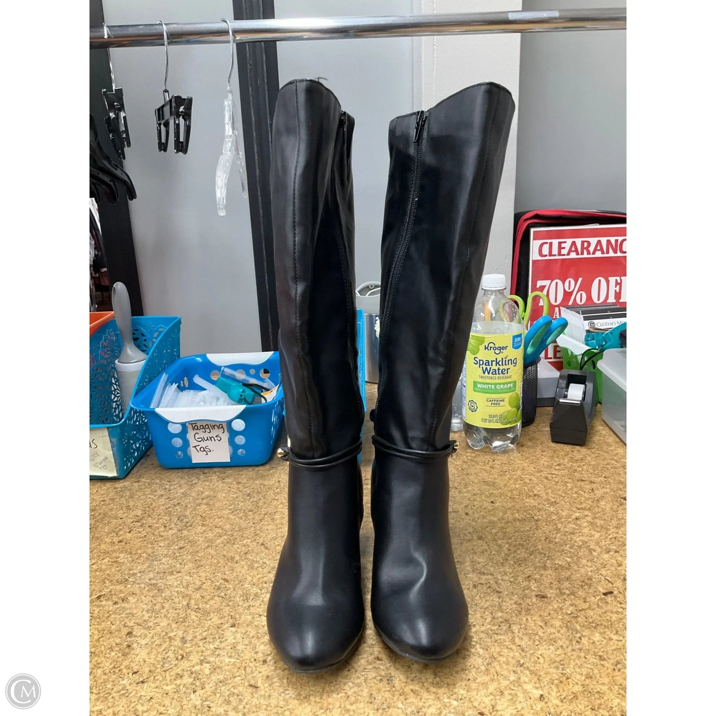 Boots Knee Heels By Franco Sarto In Black, Size: 8