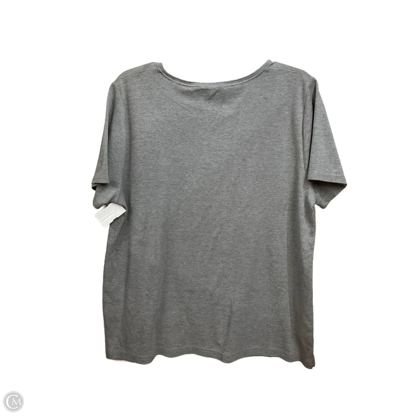 Top Short Sleeve Basic By Croft And Barrow In Grey, Size: 2x