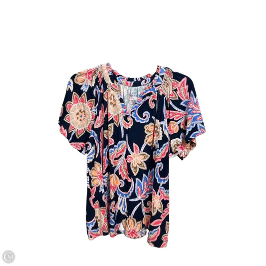 Top Short Sleeve By Croft And Barrow In Blue, Size: S