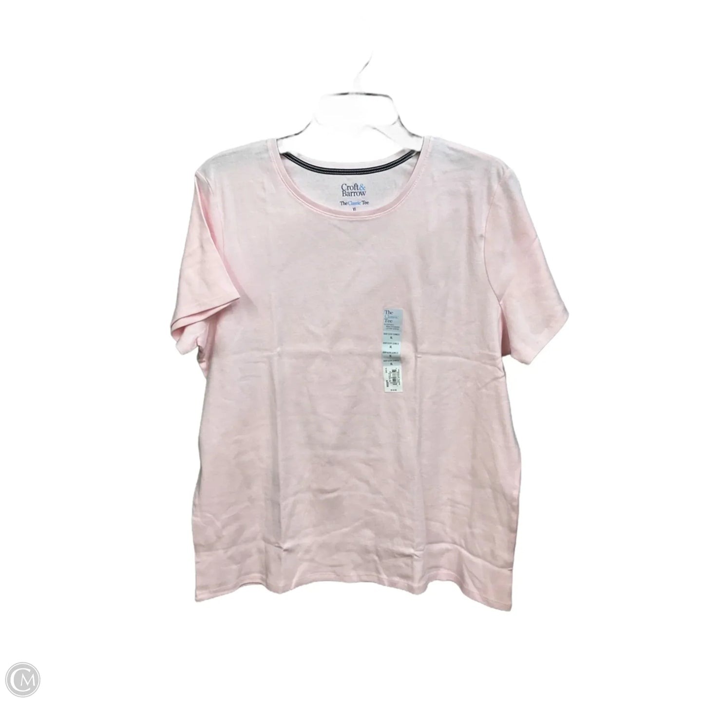 Top Short Sleeve Basic By Croft And Barrow In Pink, Size: Xl