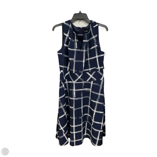 Dress Casual Midi By Liz Claiborne In Blue & White, Size: L
