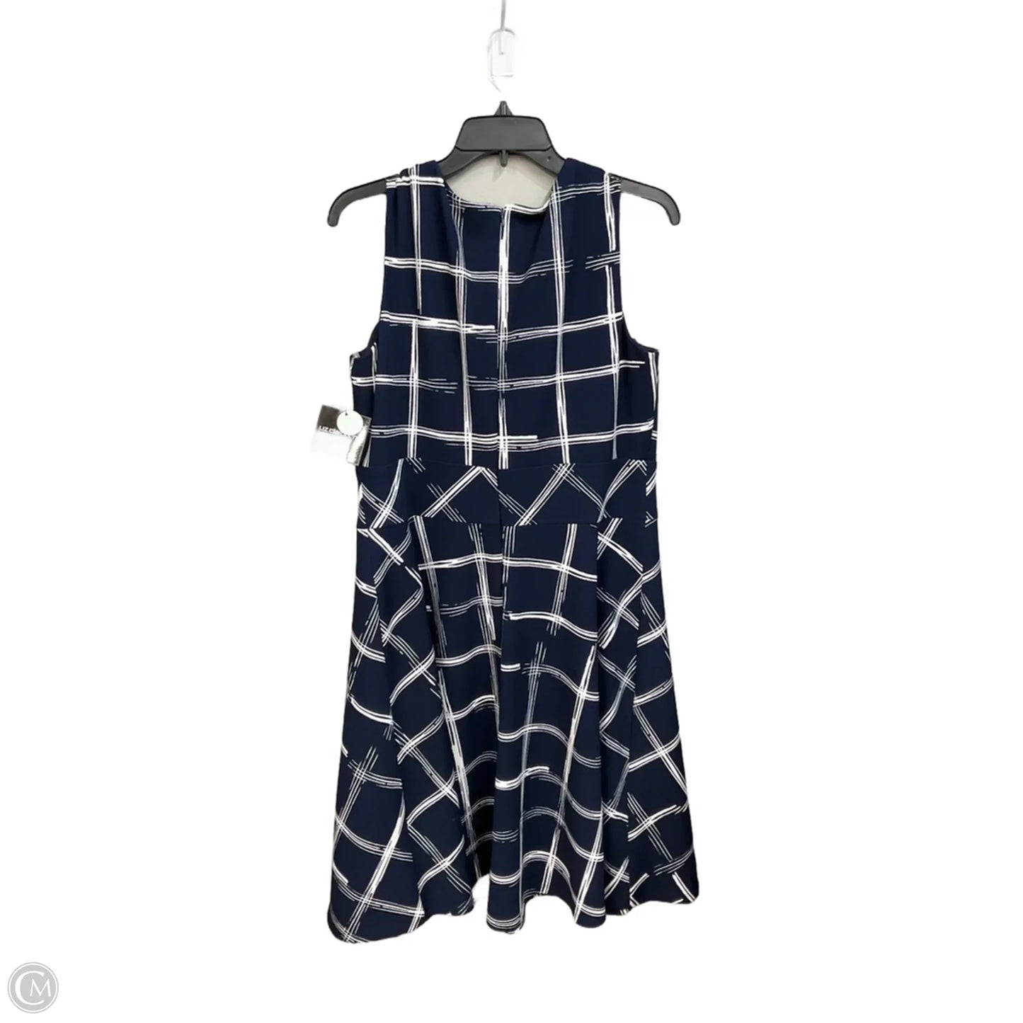 Dress Casual Midi By Liz Claiborne In Blue & White, Size: L