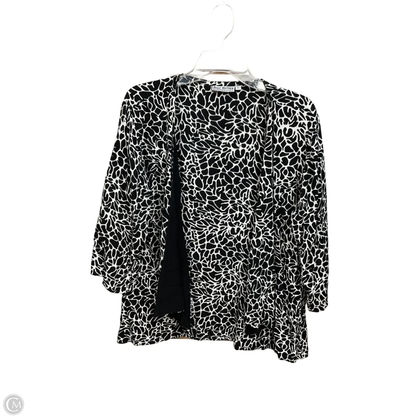 Cardigan By Clothes Mentor In Black & White, Size: Xl