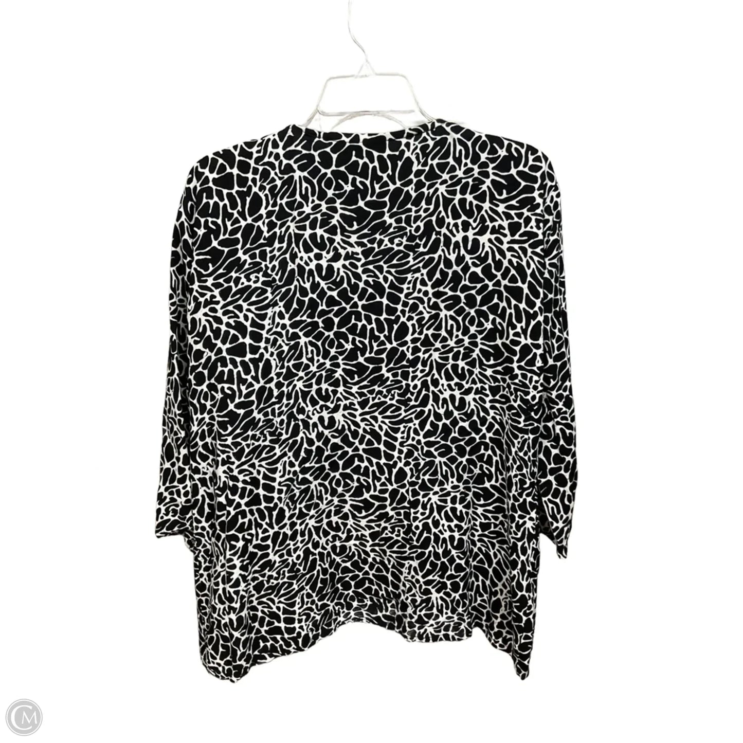 Cardigan By Clothes Mentor In Black & White, Size: Xl