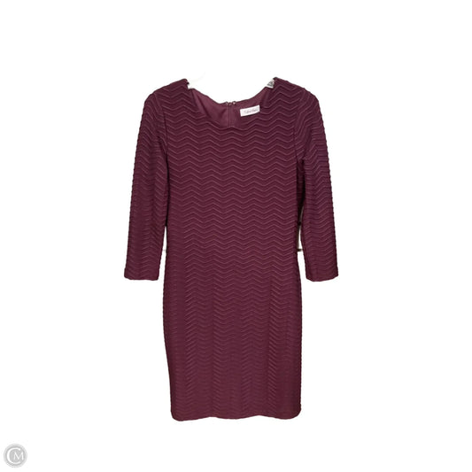Dress Casual Midi By Calvin Klein In Maroon, Size: S