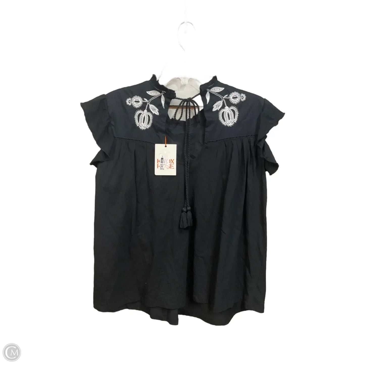 Top Short Sleeve By Knox Rose In Black, Size: M