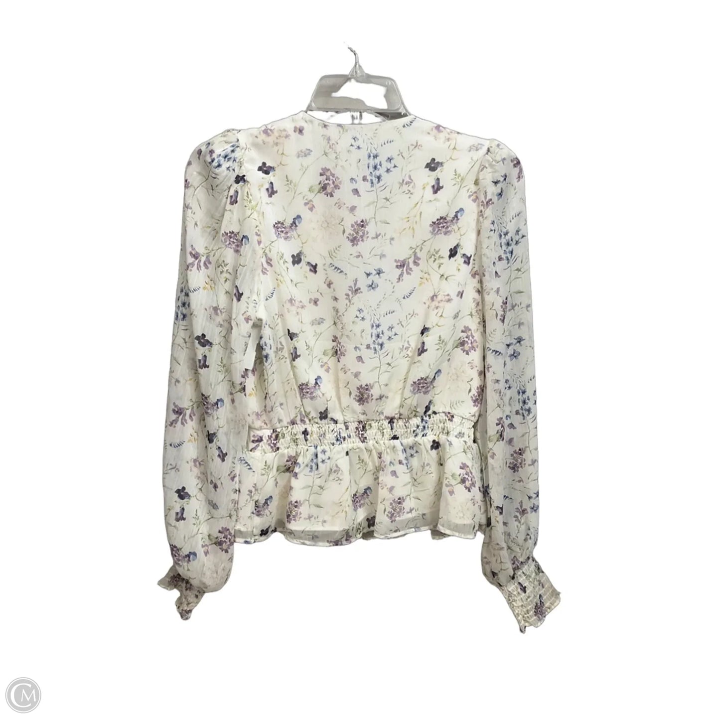 Blouse Long Sleeve By Express In Floral Print, Size: S