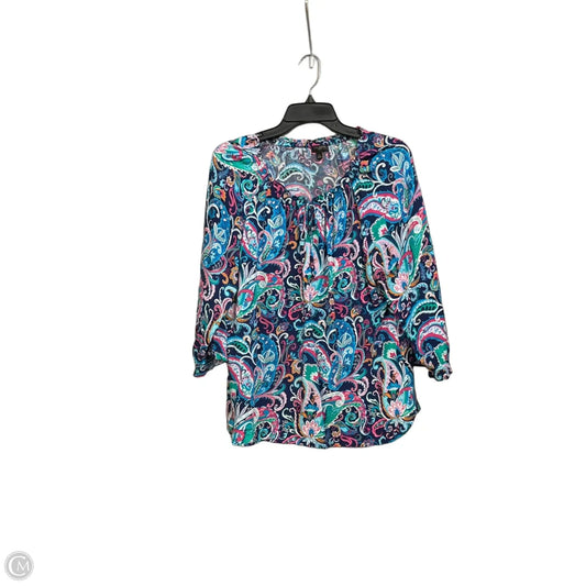 Top 3/4 Sleeve By Talbots In Multi-colored, Size: Lp