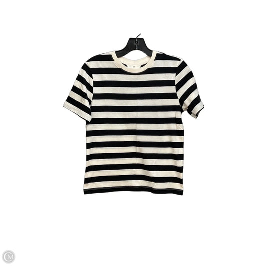 Top Short Sleeve By H&m In Striped Pattern, Size: Xs